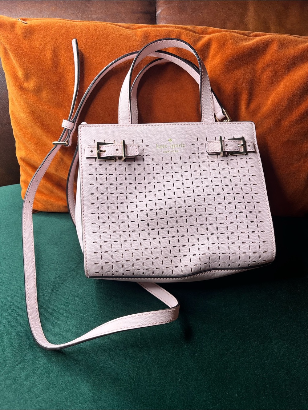 kate spade Pink Perforated Leather Tote